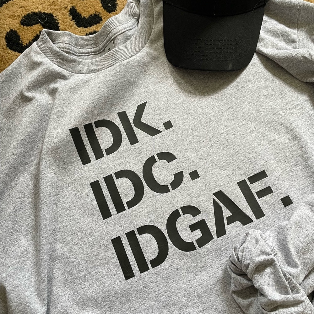 IDK IDC IFGAF LONG SLEEVE TEE All Sizes Available - Picture 5 of 7